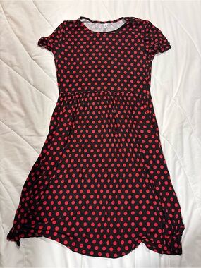 DB Moon Black Midi Dress with Red Polka Dots — Women’s Classic Fit size large